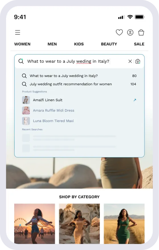 Intent-aware recommendations interface