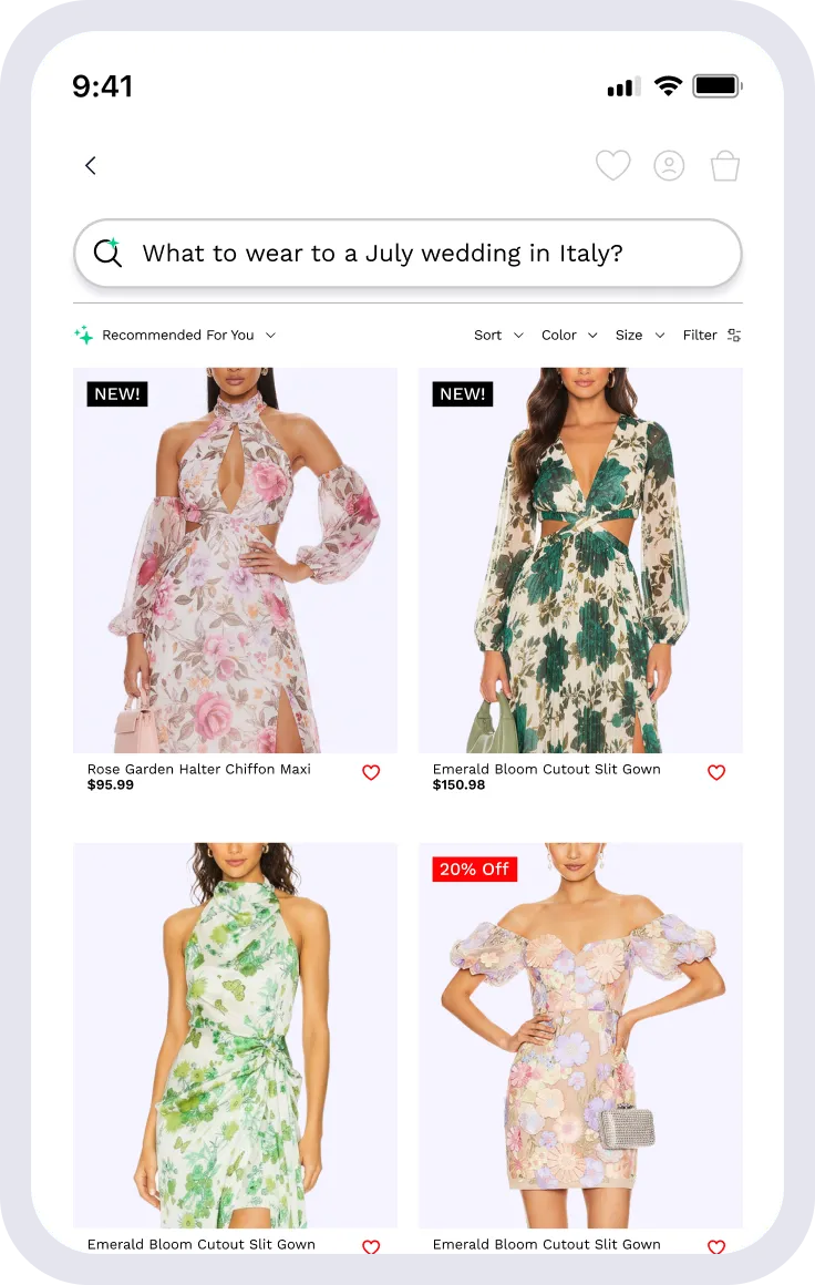 Smartphone showing personalized search results